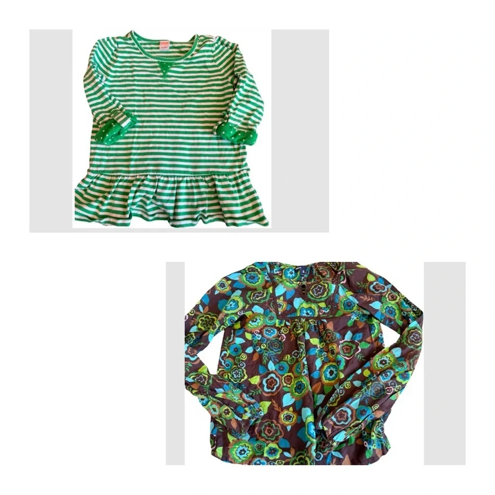 2 Girls Tops – Size 8, Floral & Stripes (Gap & Gymboree)